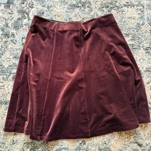 GAP Factory Velvet A-Line Skirt in Rich Burgundy
